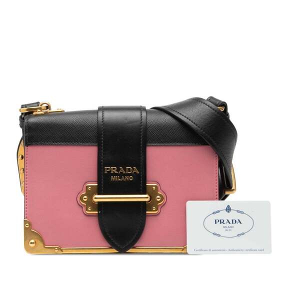 PRADA Black Leather Saffiano Shoulder Bag - Picture 6 of 6